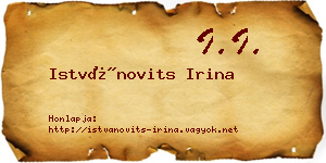 Istvánovits Irina névjegykártya
